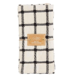 Black & Cream Windowpane Napkin Set